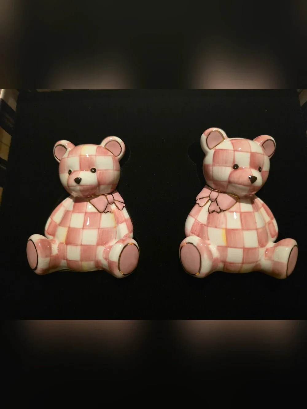 Mackenzie-Childs Rosy Bear Salt & Pepper Set
